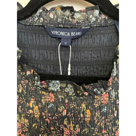 Veronica Beard $398 Farha Floral Smocked Minidress NWT Sz 12 - Picture 9 of 9